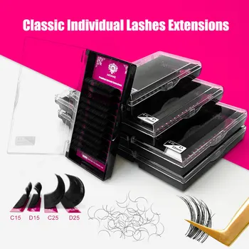 Abonnie 8-25mm Klassieke Wimpers Extensions Zachte Wimpers Verlenging Premium Individuele Wimpers Extensions Alle Grootte Cilios
