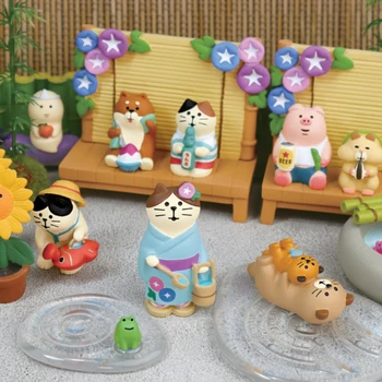 Japanse Kat Boodschappen Zomer Binnenplaats Morning Glory Tij Spelen Giften INS Hars Ambachten DIY Kleine Ornamenten Collectie Geschenken