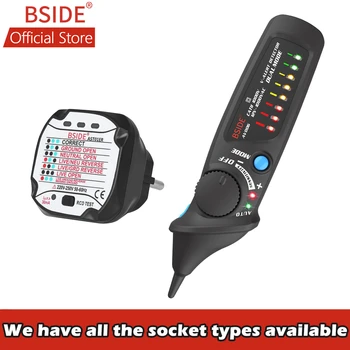 BSIDE Dual Mode contactloze AC spanningsdetector Tester + Socket Stopcontact Tester Circuit Polariteit Breaker Finder KIT