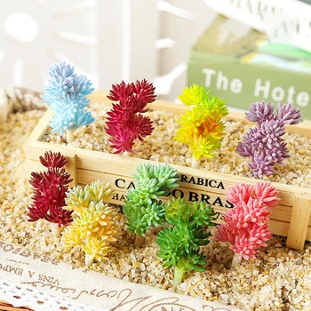 Simulatie Mini Sappige Plastic Kunstmatige Cactus Plant In Potten Partij Bonsai Ambachtelijke Groen Blauw Tafel Decoratie Van De Zaal