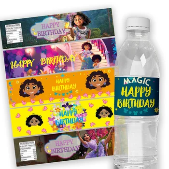24pcs Aangepaste Disney Encanto Thema Water Fles Etiketten Encanto Stickers Candy Bar Verjaardag Fles Water Decoratie Benodigdheden