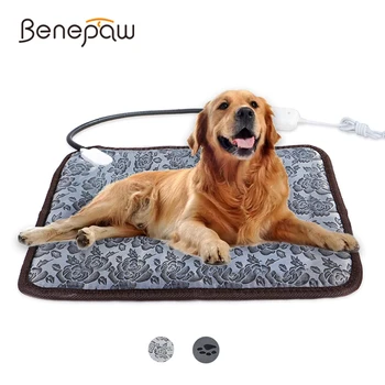 Benepaw Regelbare Verwarming Pad Voor Hond, Kat, Puppy Power-off Bescherming Huisdier Elektrische Warme Mat Bed Waterdichte beetvast Draad