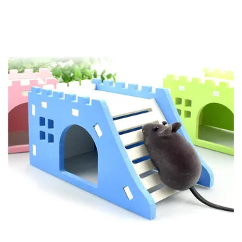 Houten Huisdier Benodigdheden Voor Kleine Dieren Hamster Nest Huisdier Egel Kasteel Speelgoed 1 Pc Observatie Platform Ladder Huisdier Speelgoed Huis/Brug