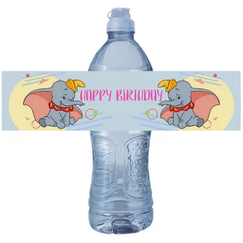 6pcs Disney Dumbo Waterdichte Stickers Fles Mineraalwater Etiketten Stickers Kinderen op het Verjaardagsfeestje van Decoraties Levert Geschenken