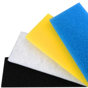 Zwart, blauw, geel 32cmx12cmx2cm Filtratie Schuim Aquarium Fish Tank Biochemische Filter Spons Pad Skimmer Spons voorraadtank