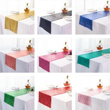 Gekleurde tafel vlaggen Rose Goud Pailletten tafellopers Glitter Evenement, Party Supplies Decoratie Voor Bruiloft, Verjaardag, Baby Shower