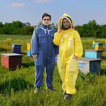 De bijenteelt Pak Geel Blauw Bee Kleding 3D Ademend Imkers Kostuum Honing Apparatuur Tools Levert Tuinieren Overalls