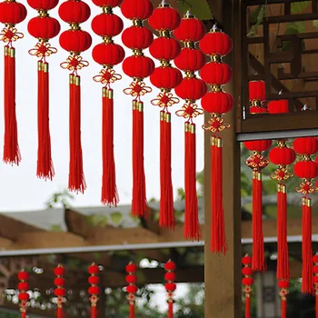 De Decoratie van het huis Rood Klein New Year Party Bruiloft Mini Lente Festival van de Straat de Traditionele Chinese Opknoping Lantaarn 30Pcs/Set