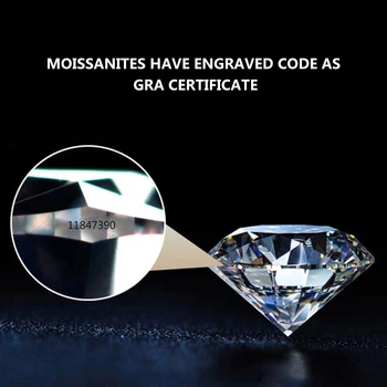 Top Verkopen van 0,1 Tot 12ct D Kleur VVS1 Moissanite Gecertificeerd Pass Diamond Test Moissanita Edelstenen Met Engravement Code Losse Juweel