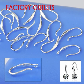 Groothandel 50PCS Mode-Sieraden Bevindingen Originele 925 Sterling Zilveren Oorbellen Voor Vrouwen Soepele Haak Oor Voor Design DIY