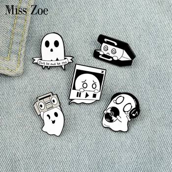 Leuke Boo Emaille Pins Aangepaste Ghost Music Box Broche Spelden Badge Tas Cartoon Grappig Sieraden Cadeau voor Kinderen Vrienden