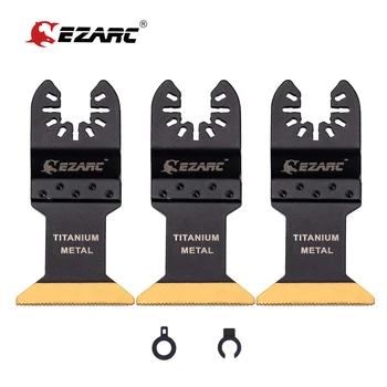 EZARC 3Pcs Titanium Oscillerende Multitool Zaagblad Oscillerende Multi-Tools Accessoires voor Hout, Hard Materiaal en Metaal