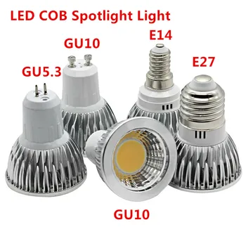 COB led spot 6W 9W 12W led lamp GU10/GU5.3/E27/E14-85-265V MR16 12V Cob led lamp warm wit koud wit-lamp led licht