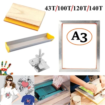 A3 Zeefdruk Kit Aluminium Frame+Scharnierklem+Emulsie Coater+Wisser Zeefdruk Ingesteld Delen Van Gereedschap