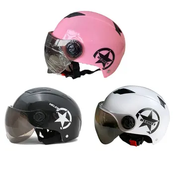 Helm Motor Open Dual Lens Vizieren Mannen Vrouwen Zomer Elektrische Fiets Helm Voor Scooter Motor Moto Fiets Helmen