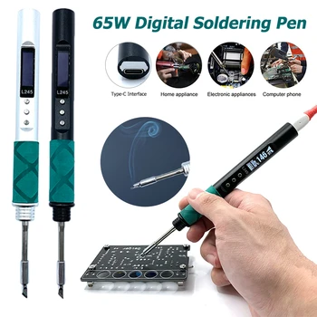 L245 65W Digitale Solderen Pen Draagbare Elektrische soldeerbout Aluminium CNC Shell QC PD Type-C voor JBC245