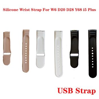 Siliconen Polsband voor Slimme Horloge Armband Band i5 Plus D20 D28 Y68 W6 USB-Riem