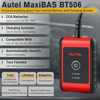 Originele Autel MaxiBAS BT506 Auto Batterij en het Elektrische Systeem Analyse Tool Werkt met Autel MaxiSys Tablet