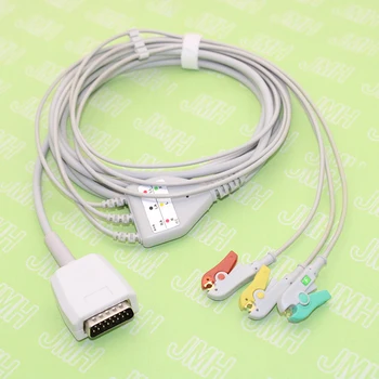 OEM Aangepaste Product DB15-Pins 3-Lead ECG-Kabel AHA-Of IEC-Clip Of Snap Elektrode Leadwire