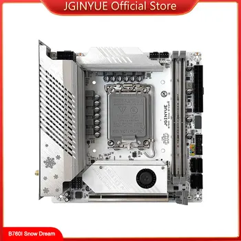 JGINYUE B760i Moederbord LGA 1700 Ondersteuning van Intel ' s Core 12e 13e DDR4 3200mhz RAM Nieuwste mini itx B760i-Sneeuw Droom