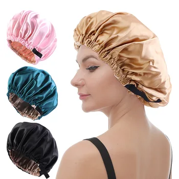 Nieuwe Satin Hair Cap voor het Slapen Onzichtbare Platte Imitatie Zijde Ronde Haarverzorging Vrouwen Hoed Ceremonie instelknop Nacht Hoed