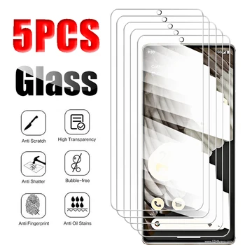 5Pcs voor Google Pixel 7 Pro 7a 6 6A 5 4A 5A 5G EEN Gehard Glazen Screen protector 7Pro Beschermende Film Mobiele Telefoon Accessoires