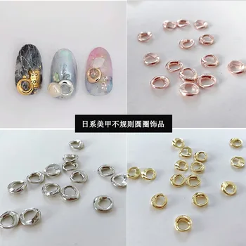 20Pcs Nail Art Legering Strass steentjes Japanse Retro Onregelmatige Ring Design Nail Legering Edelstenen Voor Manicure Nagel DIY Crafts