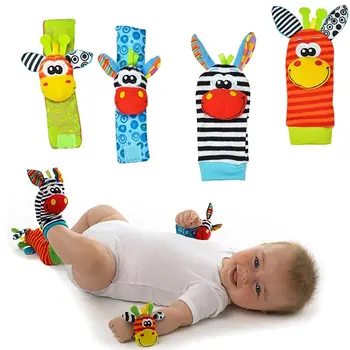 Voet Finder Rammelaar Sok Baby Speelgoed Pols, Arm, Hand Armband Rammelaar Voeten Been sokjes voor de Pasgeboren Baby Baby Jongen Meisje Bebe