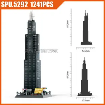 5228 1241pcs Wereld van de Architectuur Beroemde Willis Tower Chicago Vs Vs bouwstenen Speelgoed