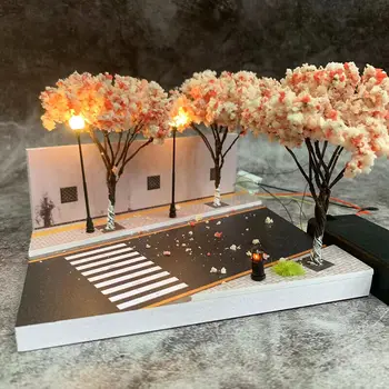 1:64 Schaal Diorama Auto Garage Model LED-Verlichting Stad Street View-Auto Parkeerplaats Scène Model Speelgoed Cadeau