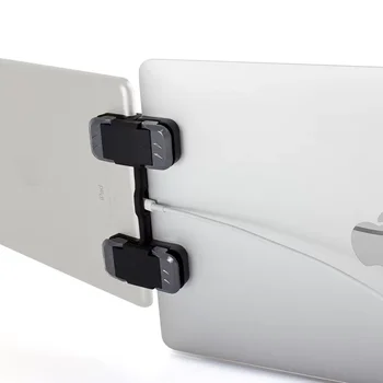 Side Mount Clip Multi Scherm Draagbare Laptop Stand Verbindt Tablet Beugel Monitor Verstelbare Houder Voor Tweede Scherm