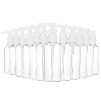 12 Pack 3.4 Oz/100 ml Transparant Reizen Flessen Pomp Fles Lotion Dispenser Fles voor Water, Massage Olie, Shampoo