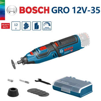 Bosch Mini Elektrische Boor GRO 12V-35 Draadloze Rotary Tool Mini Gravure Slijpen Polijsten Oplaadbare Variabele Snelheid