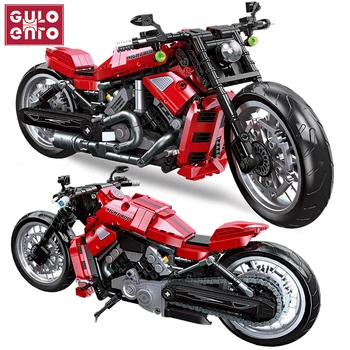 Model motorfiets Technische Gebouw Sets Speelgoed Blokken Night Rod Racing Moto Auto Bakstenen voor Volwassenen Kinderen Jongens Gaven 849Pcs