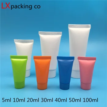 100PCS 10ML 30ML 50ML Wit Roze Blauw Plastic Buis Flessen Shampoo Cream Sample Cosmetische Containers Reizen Tubete Gratis Verzending