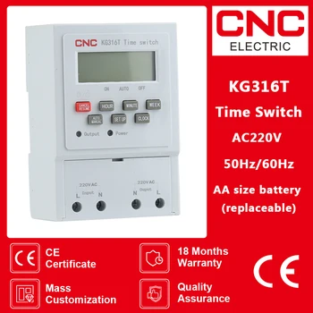 CNC KG316T 220V Din-Rail Time Switch LCD-Display Microcomputer Tijd Schakelaar Sterke Anti-interferentie Vermogen