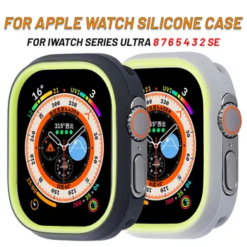 Zachte Silicone Case Voor Apple Horloge Ultra 2 49mm Cover Voor apple horloge 8 geval 45mm Voor de iWatch Series 9 8SE 49MM 44MM Accessoires