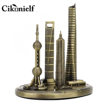 Architectuur Shanghai Bouwpakket Shanghai Gebouw Collection Model Oriental Pearl Tower Global Financial Center