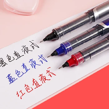 3Pcs/set Kawaii Rechte Vloeistof Rollerball Pen 0,5 mm Grote Capaciteit Blauw/zwart/rode Inkt Gel Pen School Stationery Office Supplies