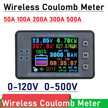 Batterij Monitor Draadloze Coulomb Meter DC 500V 500A Lifepo4 lood-zuur Li-ion lithium-capaciteit power display 12V 24V 48V 60V 72V