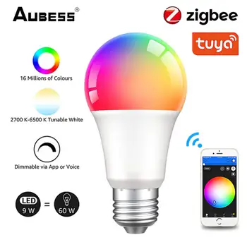 18 /15/12/9W Zigbee Tuya Lamp Led Lamp RGB E27 Tuya Zigbee Slimme Lamp Smart Home Slimme Lamp Voor Alexa Google Startpagina