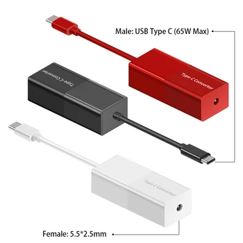 65W USB Type C Dc Power Adapter Converter 5.5X2.5mm Female naar USB-C-Laptop-Telefoon Adapter voor Macbook Asus Hp Lenovo Notebooks