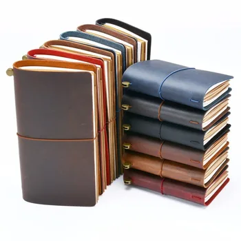 Moterm Hete Verkoop van 100% Echt Leer Notebook Handgemaakte Vintage Koeienhuid Dagboek Dagboek Schetsboek Planner TN Reizen van de Kaft.