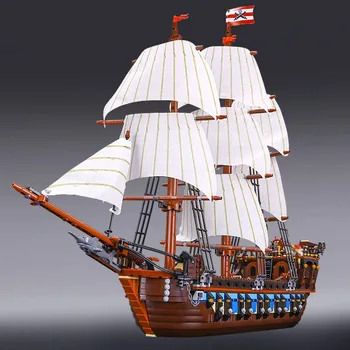 19022 Piraten Imperial Caribbean bouwstenen Set Vlaggenschip Model dat geschikt is voor 10210 Verjaardag Giften van Kerstmis Kinderen Speelgoed OP VOORRAAD