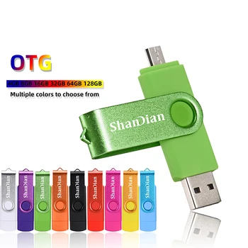OTG Telefoon Extensies Aandrijving van de Pen Werkelijke Capaciteit USB Flash Drives Gratis Aangepaste Logo Memory Stick Met sleutelhanger U-Schijf, 64 GB/32 GB/16 GB