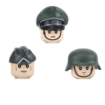 WW2 duitse Militairen Commandant Accessoires bouwstenen Leger Soldaat Officer Grote Hoed Helm Delen Bakstenen Speelgoed