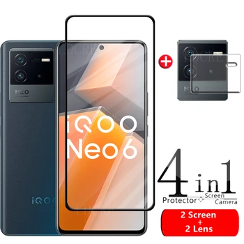 4-in-1 Voor iQOO Neo 6 Glazen Voor-Vivo iQOO Neo 6 SE Gehard Glas 9U Volledig Beschermende Screen Protector Voor iQOO Neo 6 Glazen Lens
