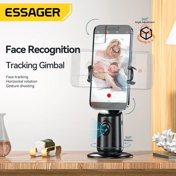 Essager Automatische ' Face-Tracking Statief 360°Rotatie AI Smart Schieten Telefoon Houder voor Live Vlog Streaming Video Selfie Stick Cardanische