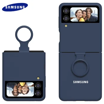 Voor De Samsung Galaxy Z Flip3 Flip 3 Met Ring Geval Vloeibare Siliconen Wordt Een Opvouwbare Soft-Touch Achterkant Beschermkap