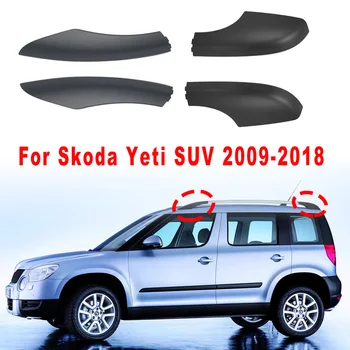 Voor de Skoda Yeti SUV 2009-2018 5LD860145/146/149/150-GT5 Auto, Zwart Front en Achterzijde Dak bagagedrager Guard afdekkap Bar uiteinde Rail End van Rail Shell